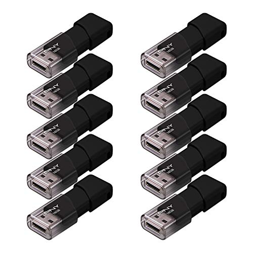PNY 16GB أداة تخزين USB 2.0 فلاش درايف، أسود 10 عدداً (عبوة من 1) - Image 2