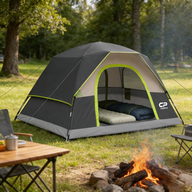 CAMPROS CP 4 Person Tent, Dome Tents for Camping with Rainfly, Waterproof Camping Tent Easy Set Up, Portable Family Tent with Large Mesh Window & Carry Bag for Outdoor Hiking - Image 3