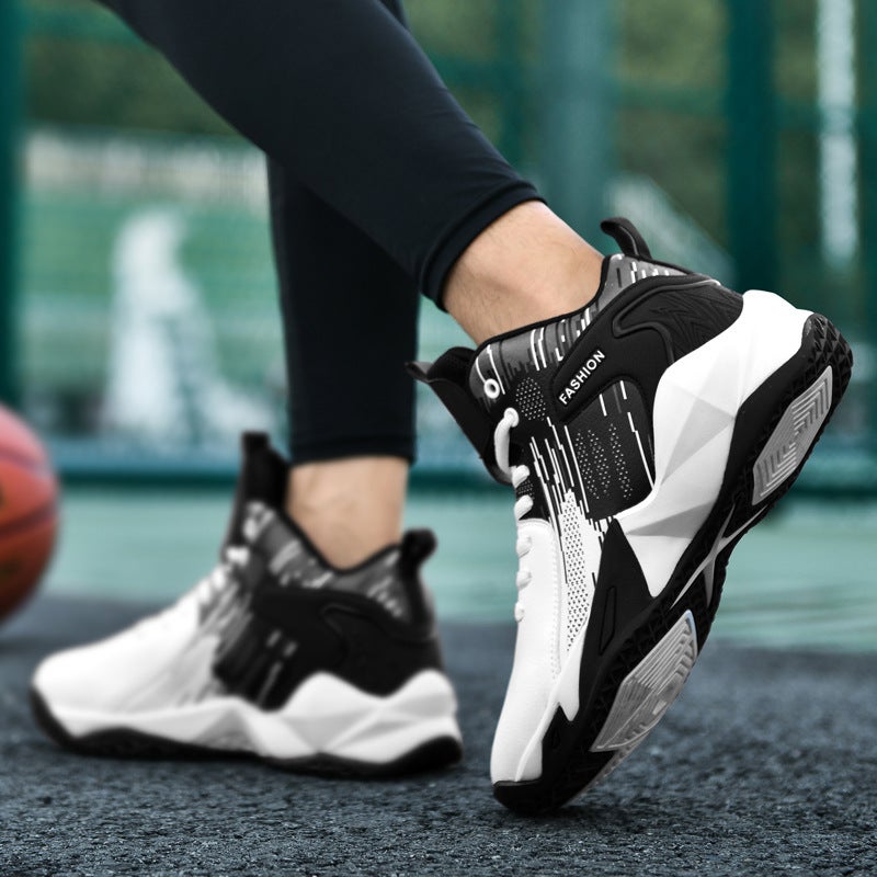Men's Breathable Lace-Up Basketball Running Shoes with Shock-Absorbing Outsole - Image 4