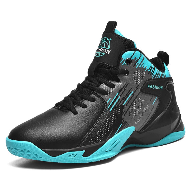 Men's Breathable Lace-Up Basketball Running Shoes with Shock-Absorbing Outsole - Image 1