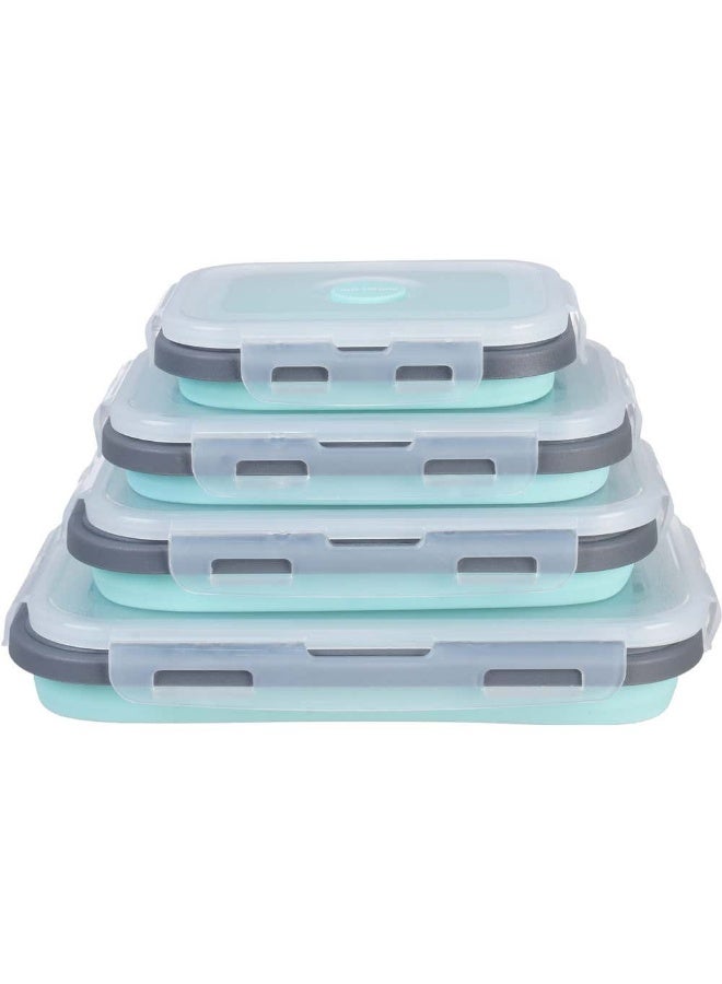 Arshia 8-Piece Collapsible Silicone Food Container Set (350ml - 1200ml) - Image 2