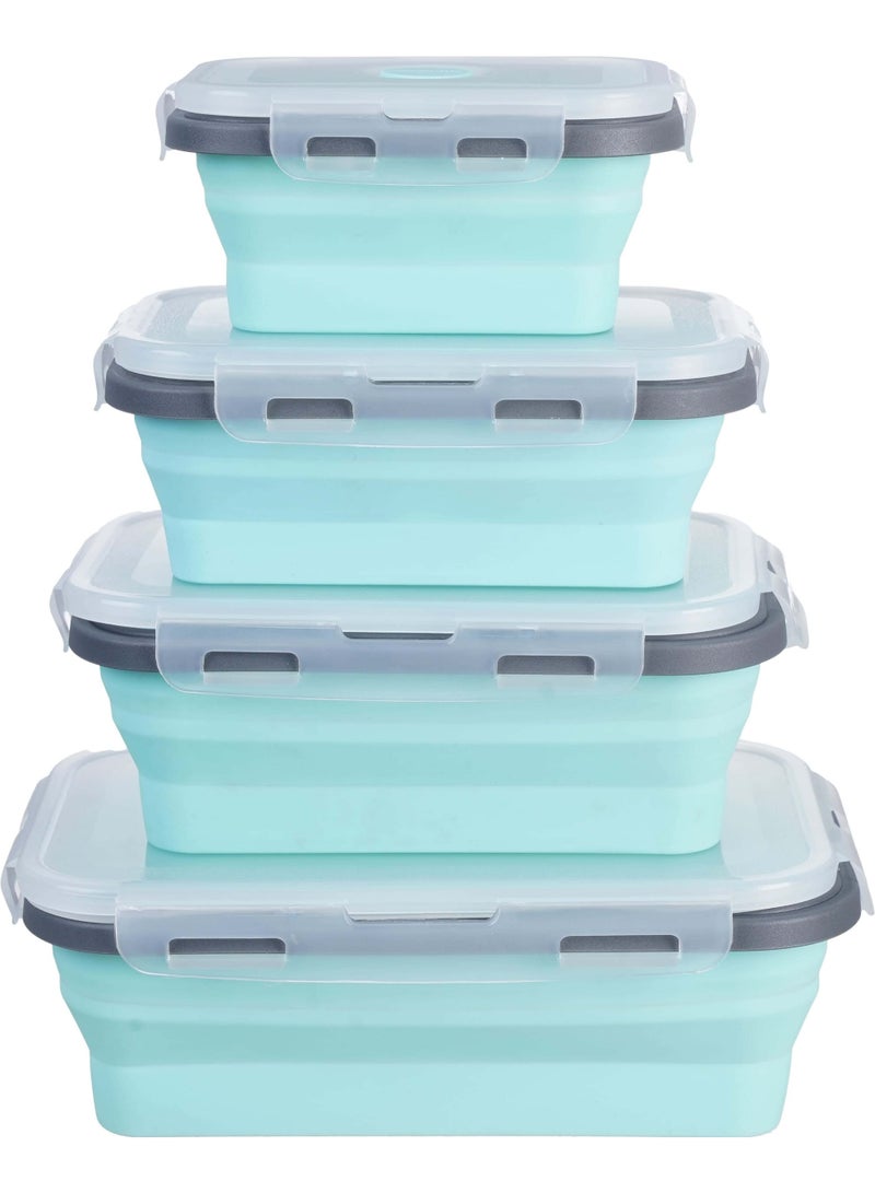 Arshia 8-Piece Collapsible Silicone Food Container Set (350ml - 1200ml) - Image 1