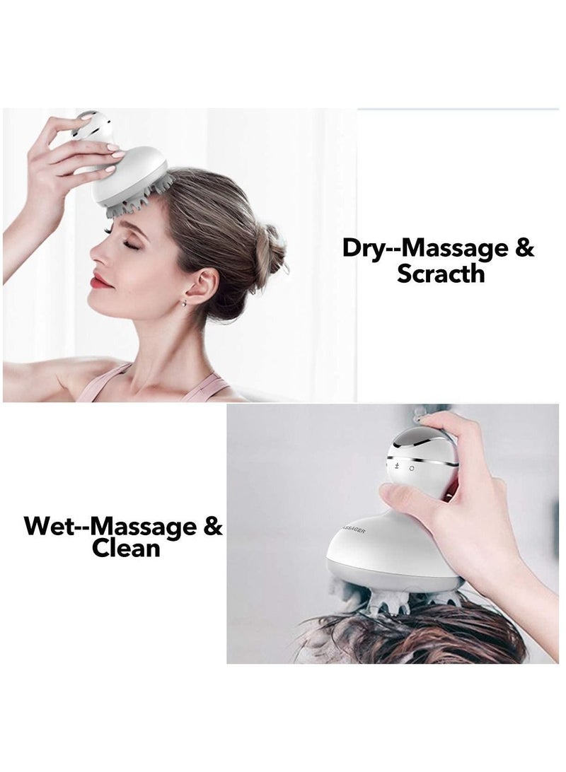 Electric Scalp Head Massager, Handheld Portable Waterproof Head Scratcher Massager with 4 Heads 84 Nodes, Gifts Idea For Stress Release Massager for Muscles Shoulder Calf - Image 2