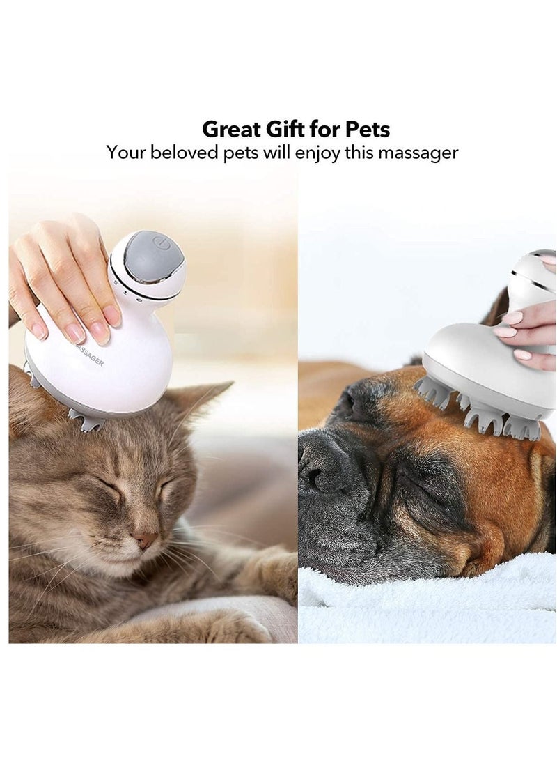 Electric Scalp Head Massager, Handheld Portable Waterproof Head Scratcher Massager with 4 Heads 84 Nodes, Gifts Idea For Stress Release Massager for Muscles Shoulder Calf - Image 3