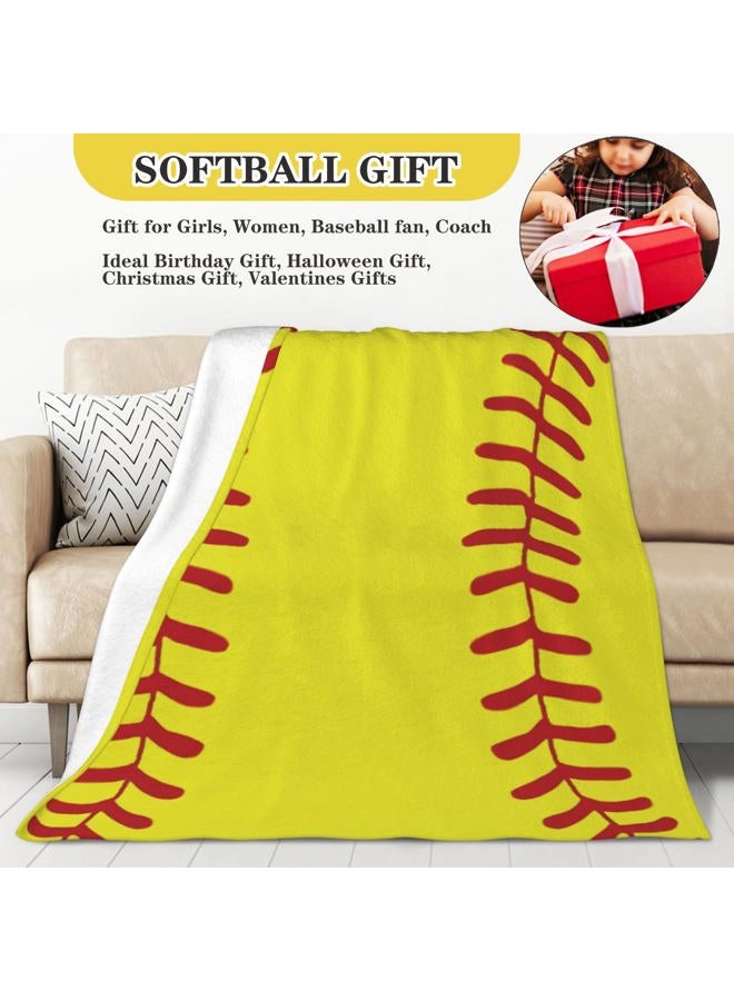 AUIVTY Softball Blanket Gifts for Girls 8 9 10 11 12 Years Old Softball Lovers, Girls Women Sport Softball Print Throw Blanket Girls Bedroom Decor - Softball Coach Gifts Birthday Gifts 40x50 Inch - Image 2