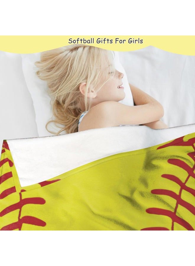 AUIVTY Softball Blanket Gifts for Girls 8 9 10 11 12 Years Old Softball Lovers, Girls Women Sport Softball Print Throw Blanket Girls Bedroom Decor - Softball Coach Gifts Birthday Gifts 40x50 Inch - Image 4