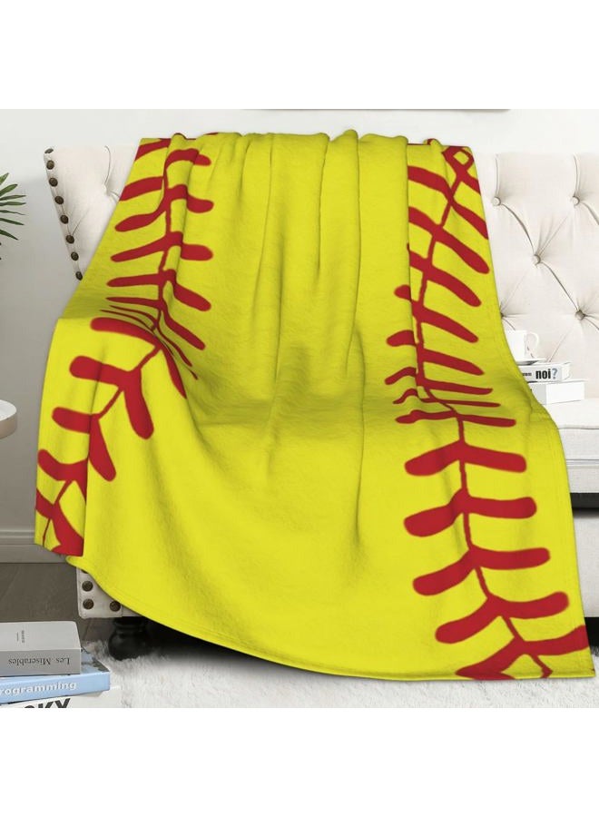 AUIVTY Softball Blanket Gifts for Girls 8 9 10 11 12 Years Old Softball Lovers, Girls Women Sport Softball Print Throw Blanket Girls Bedroom Decor - Softball Coach Gifts Birthday Gifts 40x50 Inch - Image 1