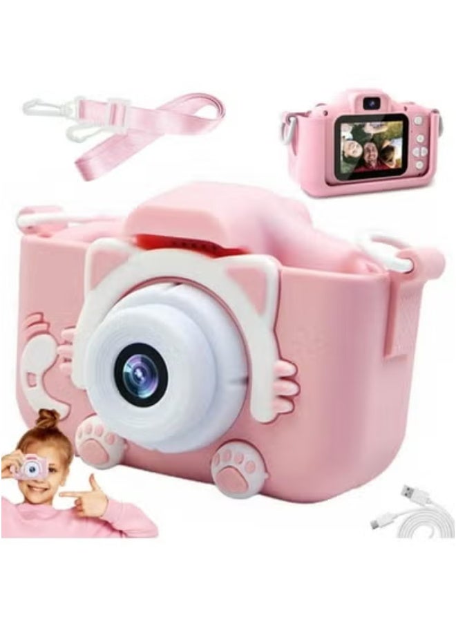 Kids Camera for Boys and Girls – Pink Dual Camera for Photos and HD Videos with Built-In Games – Front & Rear Lenses, Large Screen, and Child-Friendly Buttons – Rechargeable Mini Digital Toy Camera – Perfect Birthday and Holiday Gift for Kids Ages 3–10 - Image 1