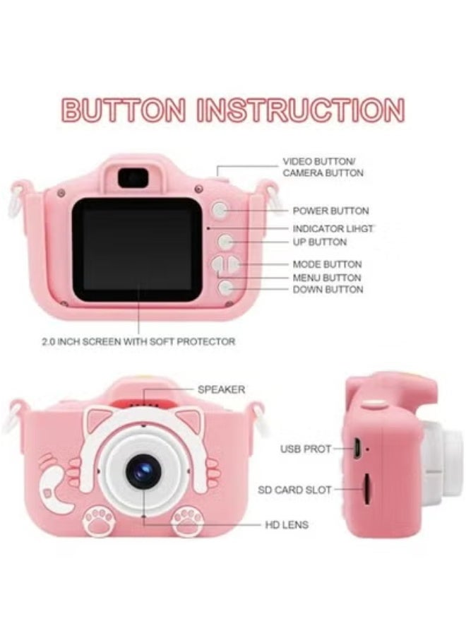 Kids Camera for Boys and Girls – Pink Dual Camera for Photos and HD Videos with Built-In Games – Front & Rear Lenses, Large Screen, and Child-Friendly Buttons – Rechargeable Mini Digital Toy Camera – Perfect Birthday and Holiday Gift for Kids Ages 3–10 - Image 5