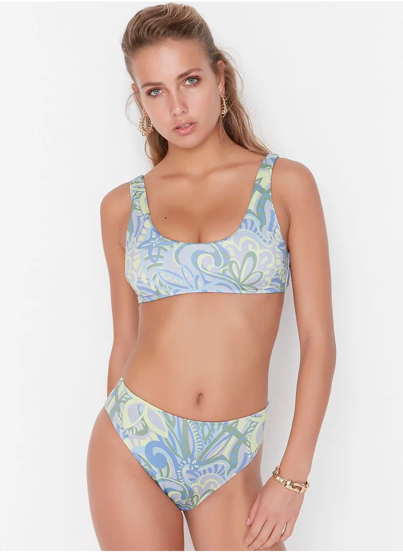 trendyol Floral Print Bikini Bottom
