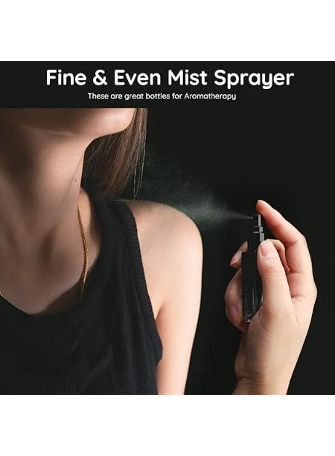 زجاجات عطر سفر - 5 قطع سعة 10 مل مع قمع وقطارة، مقاومة للتسرب - Image 2