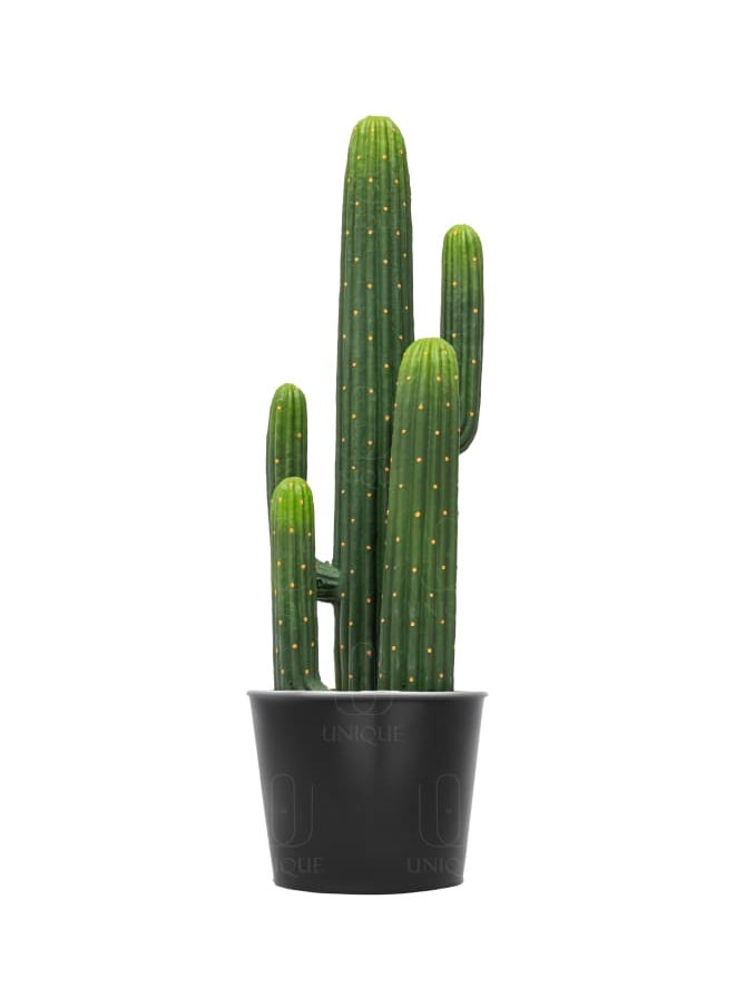 Unique Pots And Plants Cactus Artificial Plant With Yellow Soft Spikes Triple Stem H65CM 