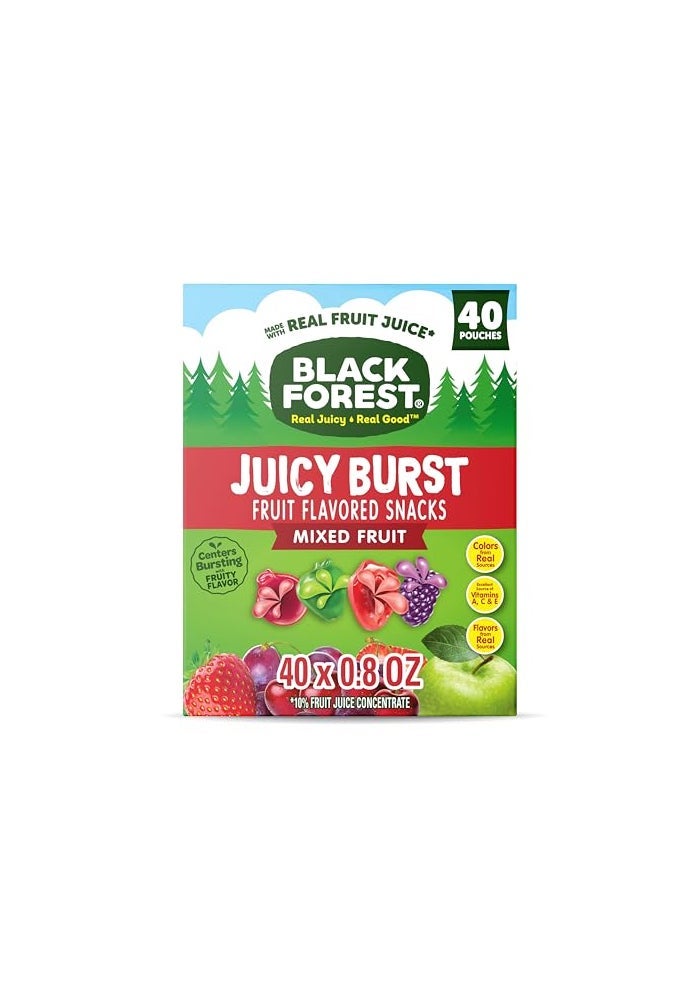 Black Forest Juicy Burst Fruit Flavored Snacks Mixed Fruit Flavors A Juicy Burst of Natural Flavors Made with Real Fruit Juice 08 oz 40 ct - Image 1