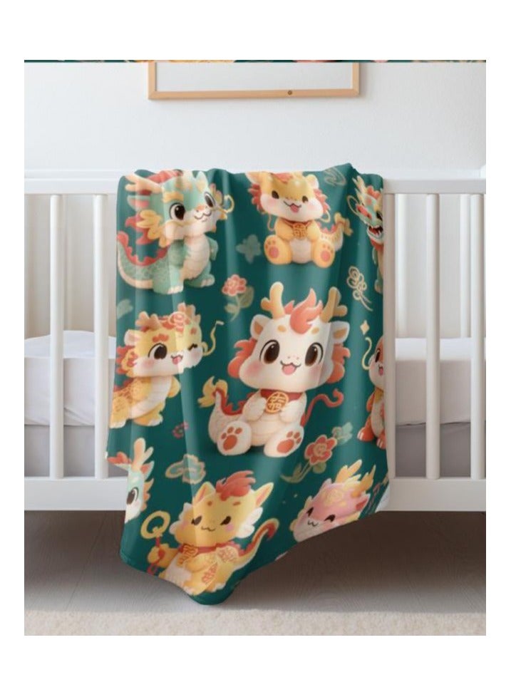 عام بطانية رقيقة من الفانيلا الكرتونية للأطفال أو الطلاب (دافئة ومريحة ومناسبة للنوم والألعاب) 100 سم * 150 سم - Image 1