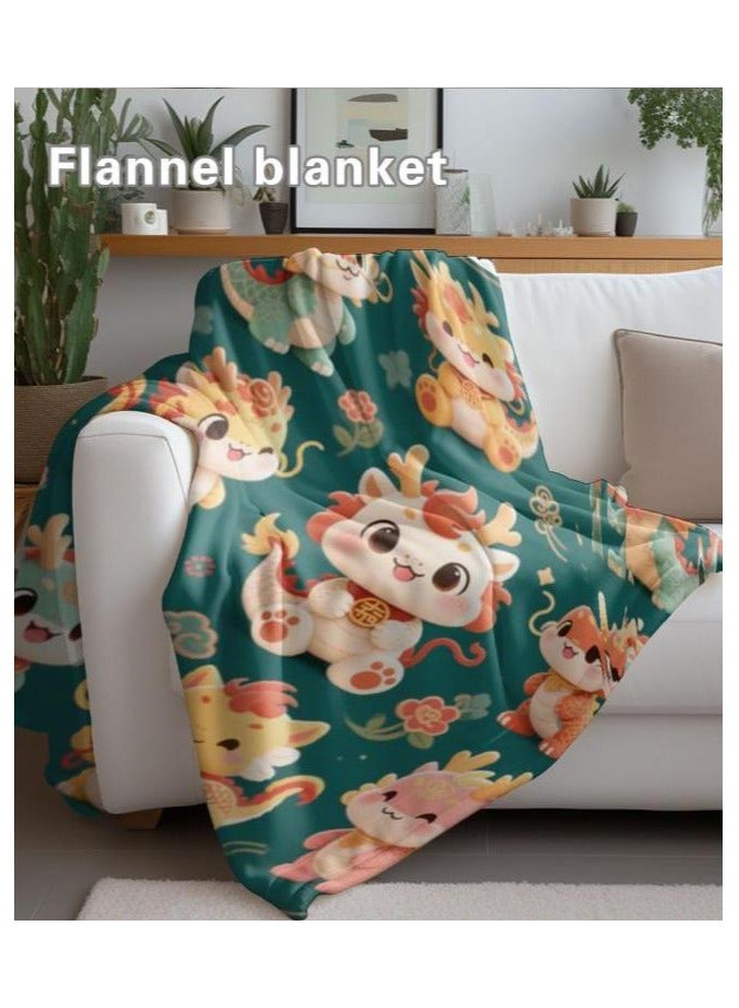 عام بطانية رقيقة من الفانيلا الكرتونية للأطفال أو الطلاب (دافئة ومريحة ومناسبة للنوم والألعاب) 100 سم * 150 سم - Image 5