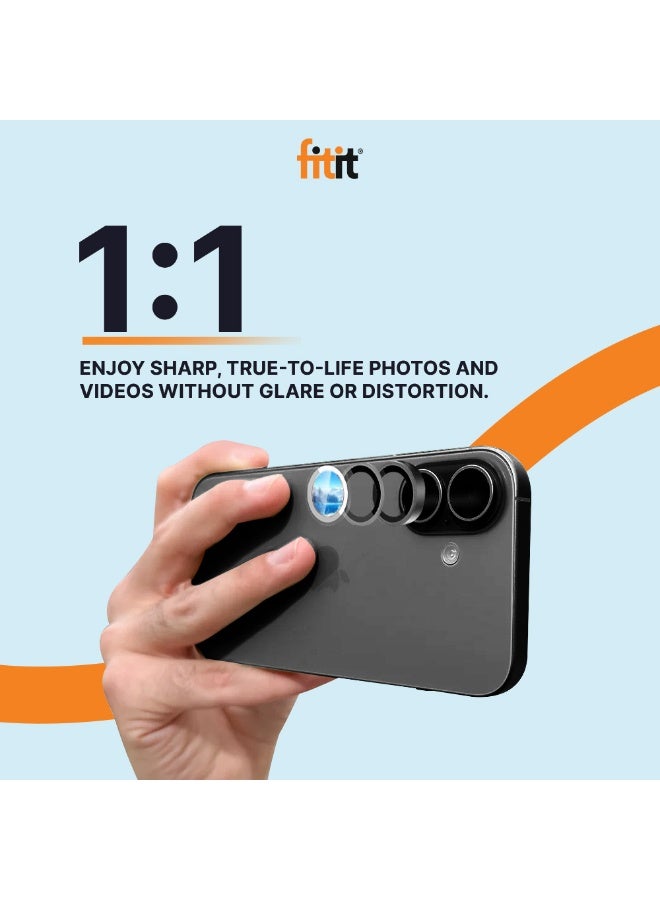 FITIT حماية عدسة الكاميرا لجهاز آيفون 17/17 إير – زجاج مقسى 9H مع حلقة ألمنيوم، مضاد للبصمات، سهل التركيب - أسود -fitit - Image 4