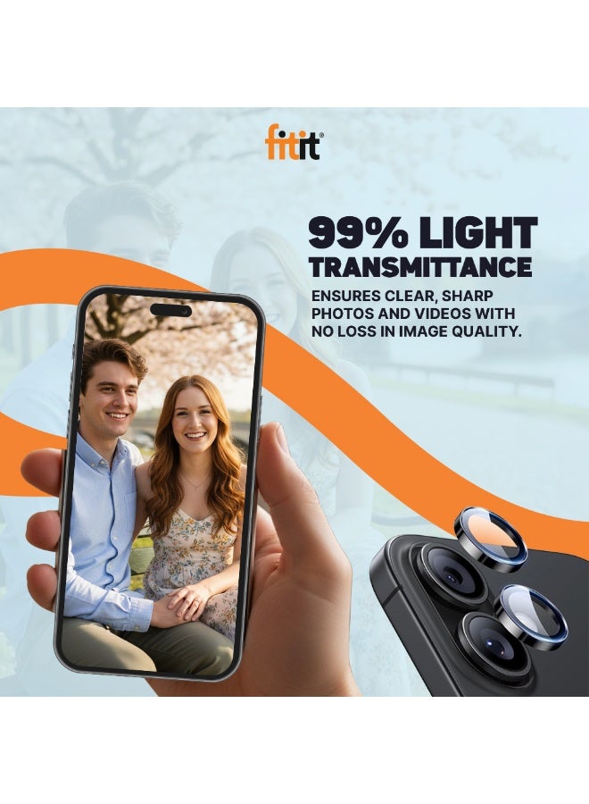 FITIT حماية عدسة الكاميرا لجهاز آيفون 17/17 إير – زجاج مقسى 9H مع حلقة ألمنيوم، مضاد للبصمات، سهل التركيب - أسود -fitit - Image 5