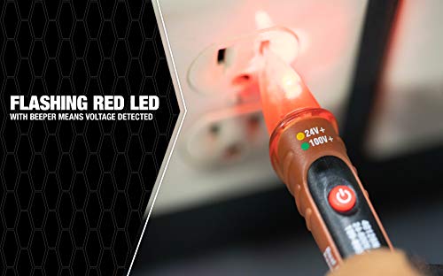 Southwire 40126N NCV Non-Contact Voltage Dual Range Pen Type Detector with Flashlight; 24-600V AC - Image 3