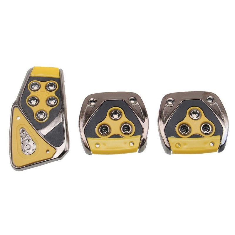 Oshotto 3 Pcs Non-Slip Manual CS-375 Car Pedals kit Pad Covers Set Compatible with Maruti Suzuki XL6 (Yellow) - Image 5