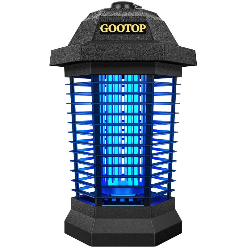 Gootop Bug Zapper Outdoor  Mosquito Zapper  3 Prong Plug In Electric Fly Zapper  Mosquito Killer  Fly Traps  Flying Insects Zapper Indoor Outdoor 90-130V  4200V  Abs Plastic Outer (Black) - Image 1