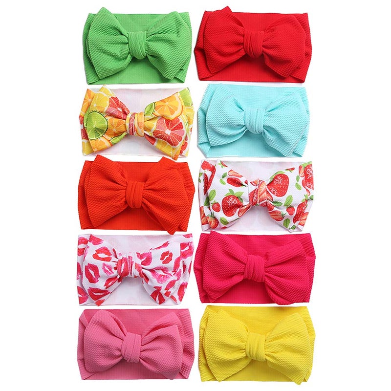 KIDOCHEESE Oversized Headbands with Large Hair Bows Elastic Nylon Hairbands and Head Wraps for Baby Girls Newborns Infants and Toddlers