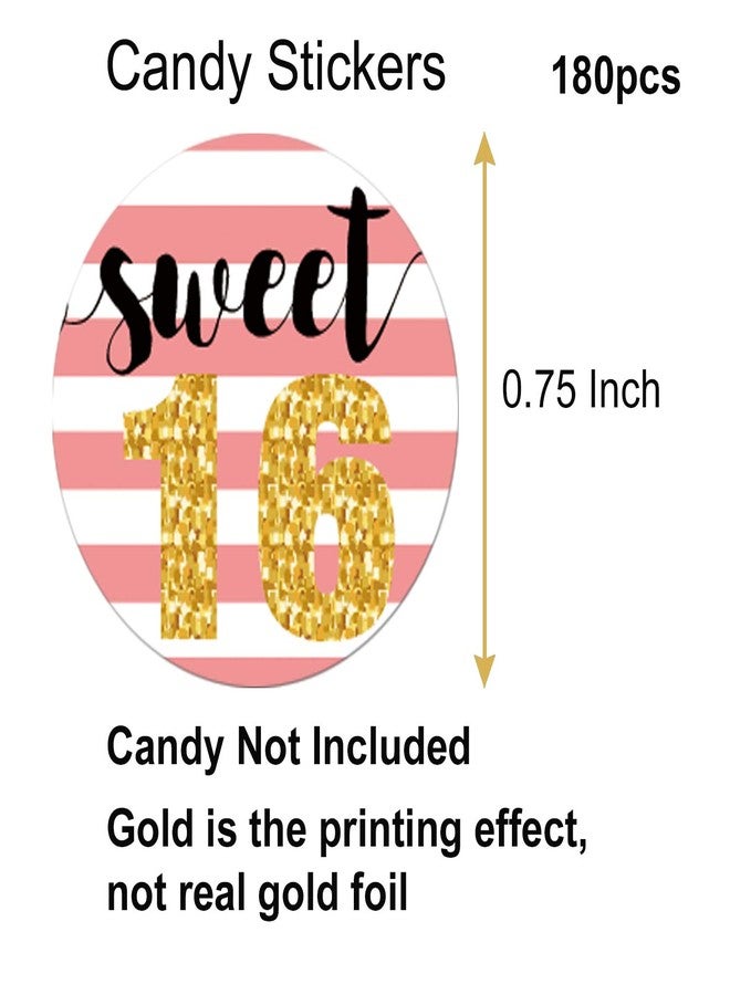 Mr.Mug Sweet 16 Kisses Stickers - 16th Birthday Party Favors, Pink Sweet 16 Decorations, 180 Count - Image 3
