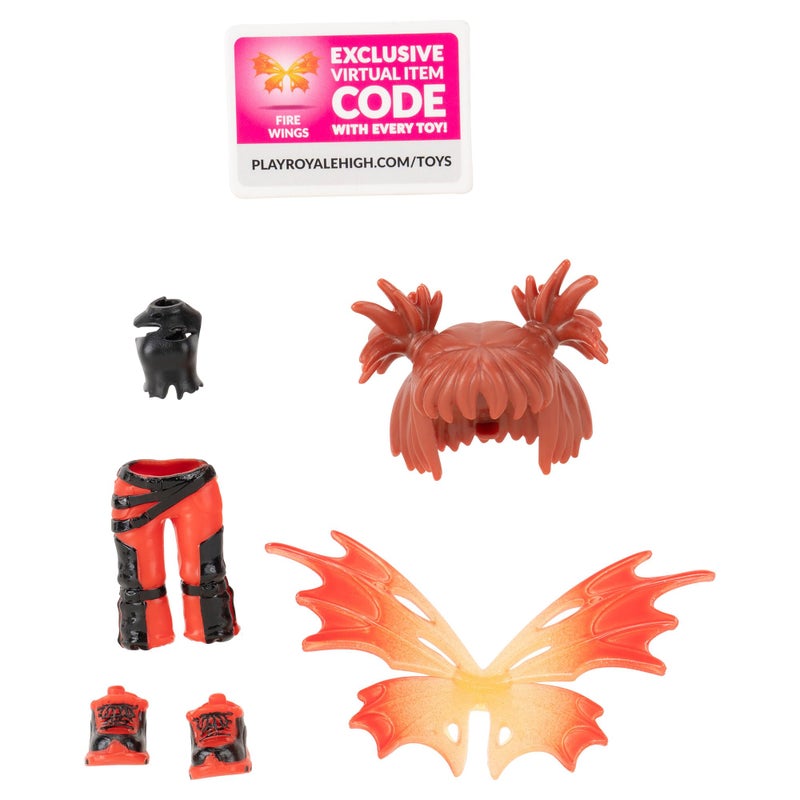 Royale High Jazwares Royale High 3-Inch Fire Fairy Fashion Doll - 1 Figure with 9 Fashion Accessories - Virtual Item Code Included - Series 1 - Ages 5+ - Image 2