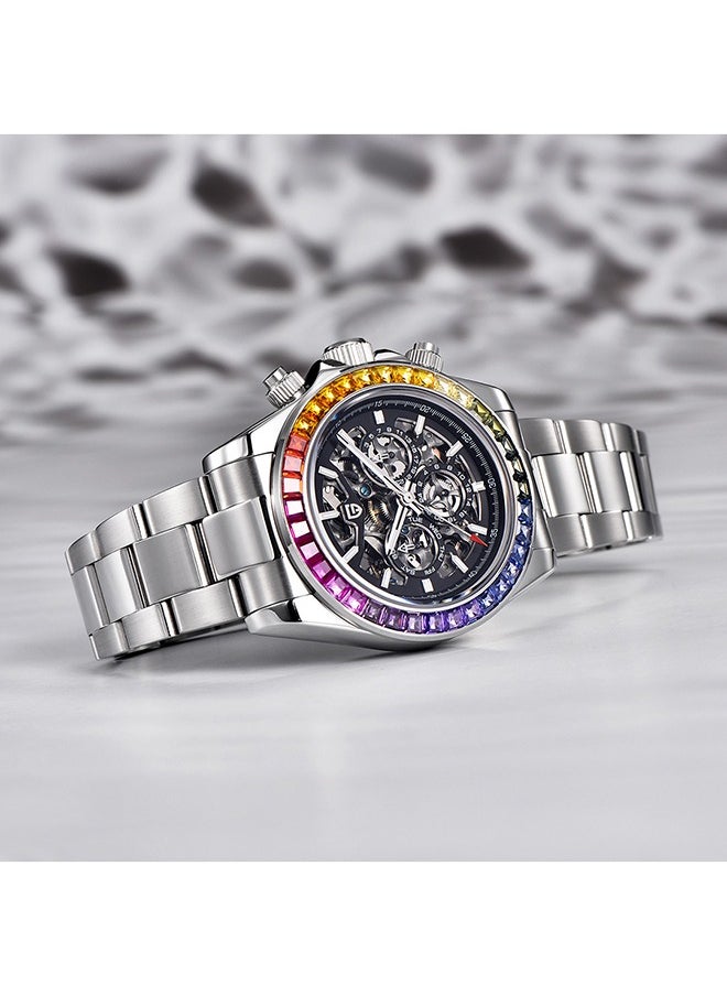 PAGANI DESIGN - Men's Skeleton Watches Luxury Automatic Watches 40mm Sapphire Glass Stainless Steel Wrist Watch - Image 1