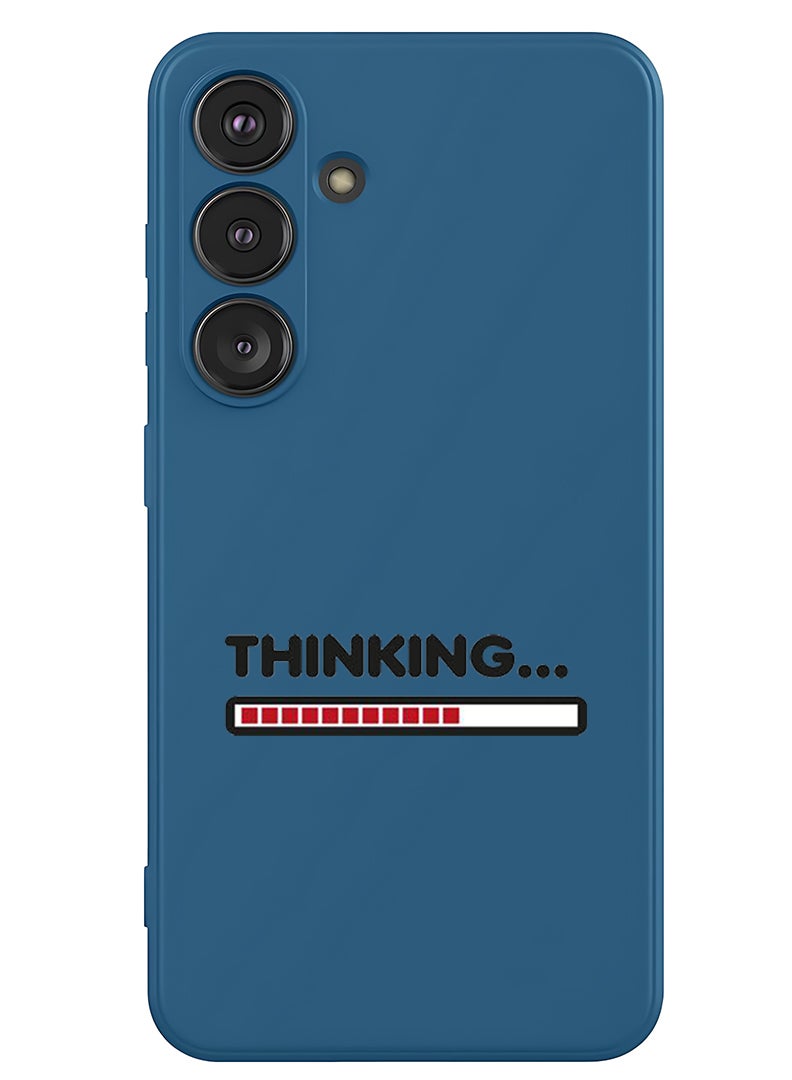 Theodor Protective Slim Fit Case Liquid Silicone Cover with Full Body Protection Anti-Scratch Shockproof Case For Samsung Galaxy S25 (Blue) - Thinking - Image 1