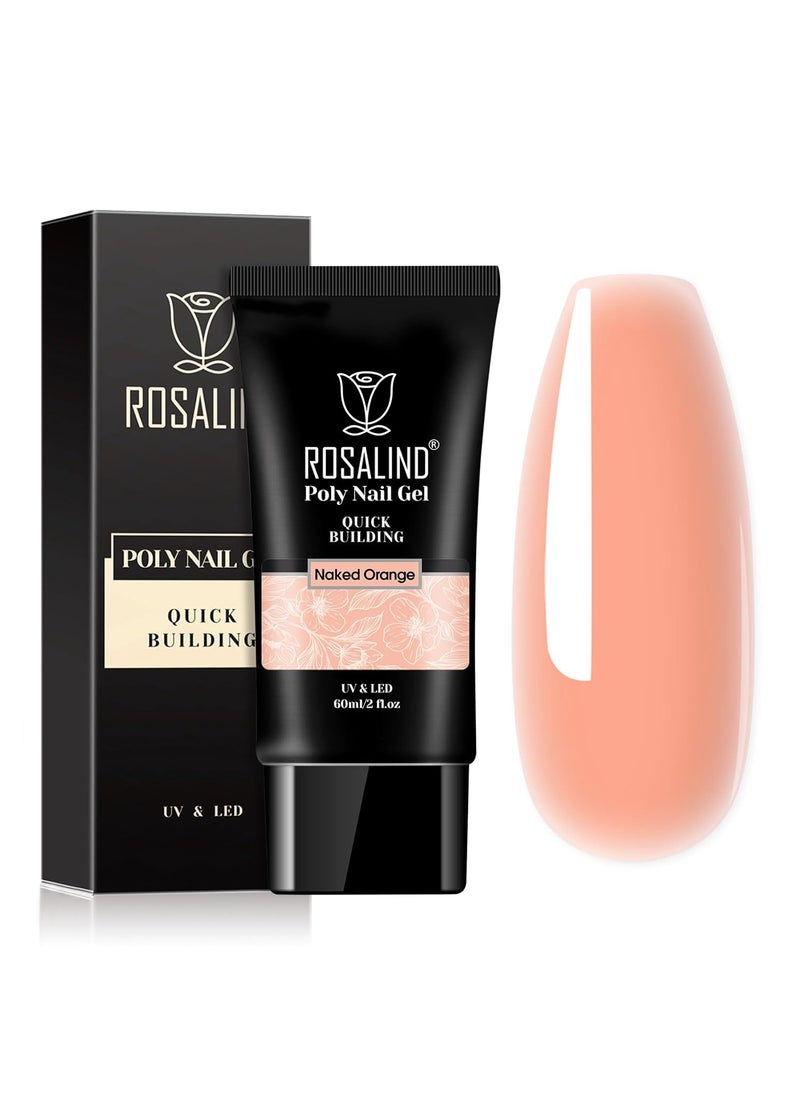 Rosalind ROSALIND 2 oz Nude Poly Nail Gel, Fall Poly Extension Orange Gel Poly Builder Nail Quick Building Acrylic Nails Poly Extension Gel Poly Thickening Nail Art Design Natural 