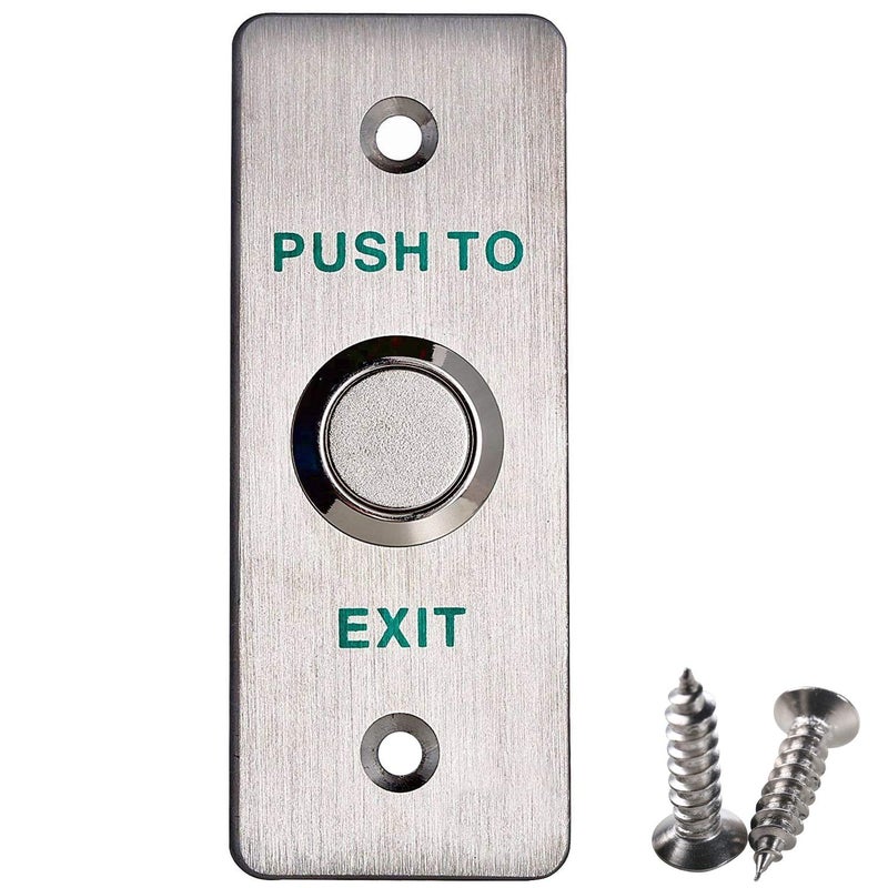 UHPPOTE Momentary Push to Exit Button Switch NO/COM Output Stainless Steel Panel for Access Control Hollow Door - Image 1
