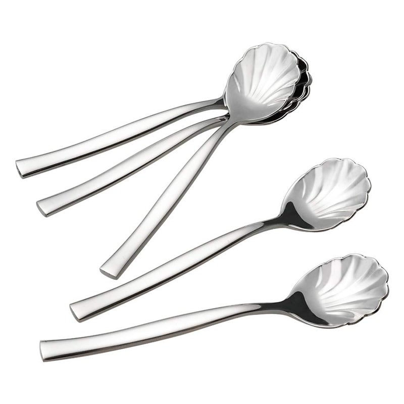 Xowine 12 Pieces Stainless Steel Shell Shape Sugar Spoon  Vintage Shell Shape Stir Spoons - Image 3