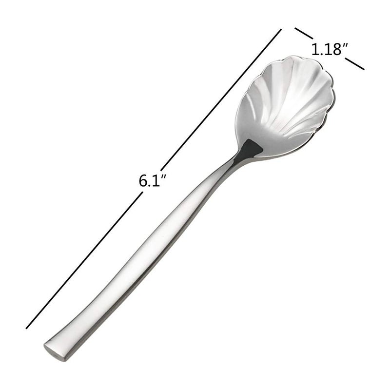 Xowine 12 Pieces Stainless Steel Shell Shape Sugar Spoon  Vintage Shell Shape Stir Spoons - Image 2