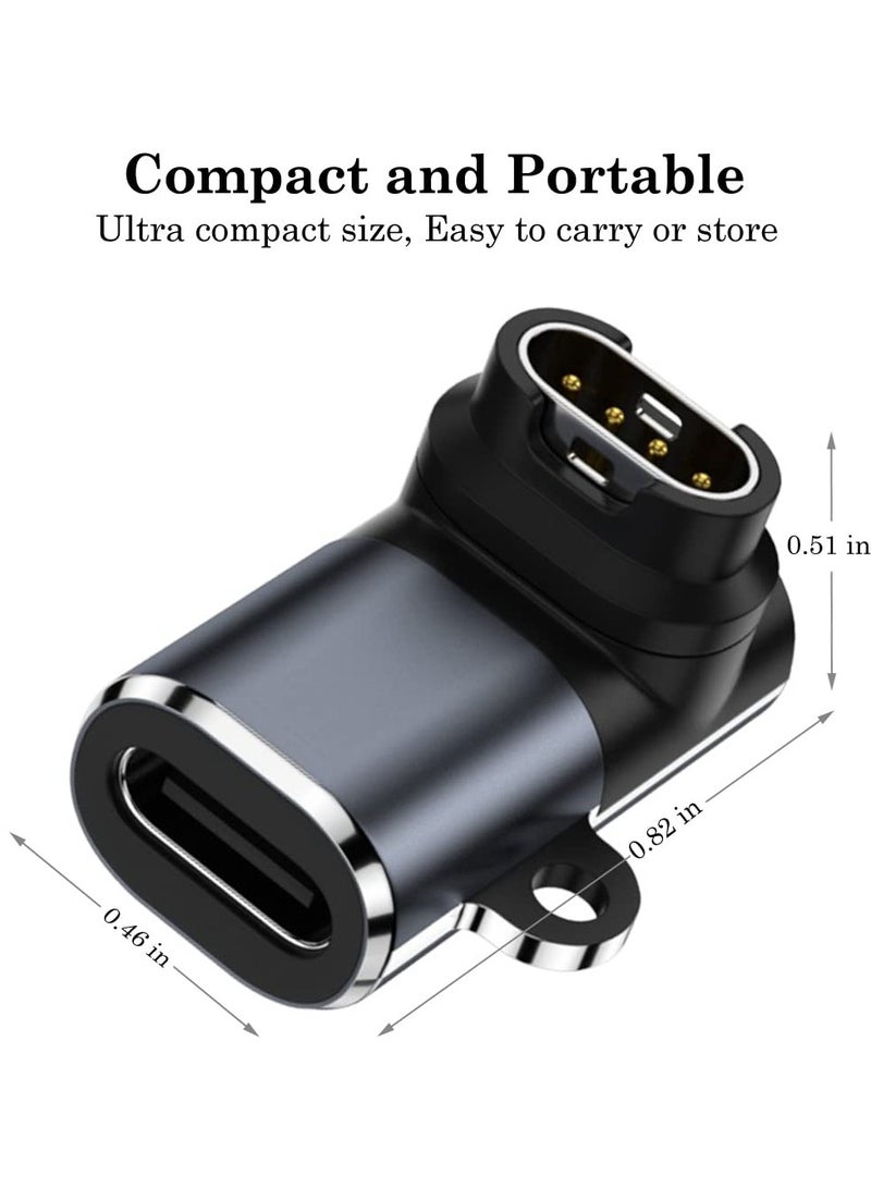 GNAFOTU USB C 90 Degree Adapter (2 Pack), Garmin Watch Charger to USB Type C Cable Converter for Garmin Fenix 7 7S 7X 6 6S 6X 5 5S 5X, Forerunner 945 45 45S 245 Music, Instinct 1/2/2S/Tide and More - Image 4