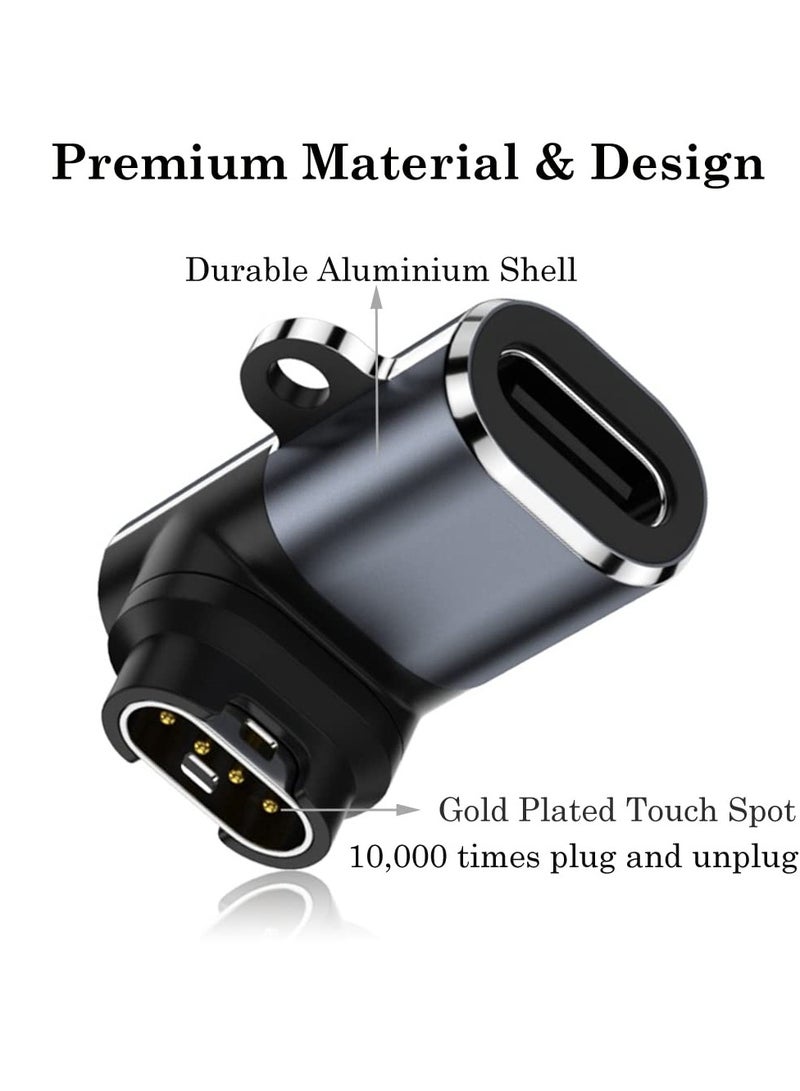 GNAFOTU USB C 90 Degree Adapter (2 Pack), Garmin Watch Charger to USB Type C Cable Converter for Garmin Fenix 7 7S 7X 6 6S 6X 5 5S 5X, Forerunner 945 45 45S 245 Music, Instinct 1/2/2S/Tide and More - Image 5