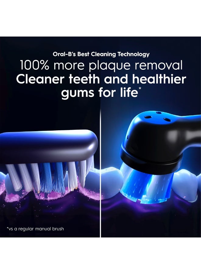أورال بي أورال-بي Oral-B iO Series 10، فرشاة أسنان كهربائية ذكية، 7 أوضاع تنظيف، تقنية iO، ذكاء اصطناعي مع تتبع ثلاثي الأبعاد للأسنان، شاشة تفاعلية، شاحن مغناطيسي سريع 3 ساعات - إصدار محدود لونار جولد، الذهب القمري. - Image 4
