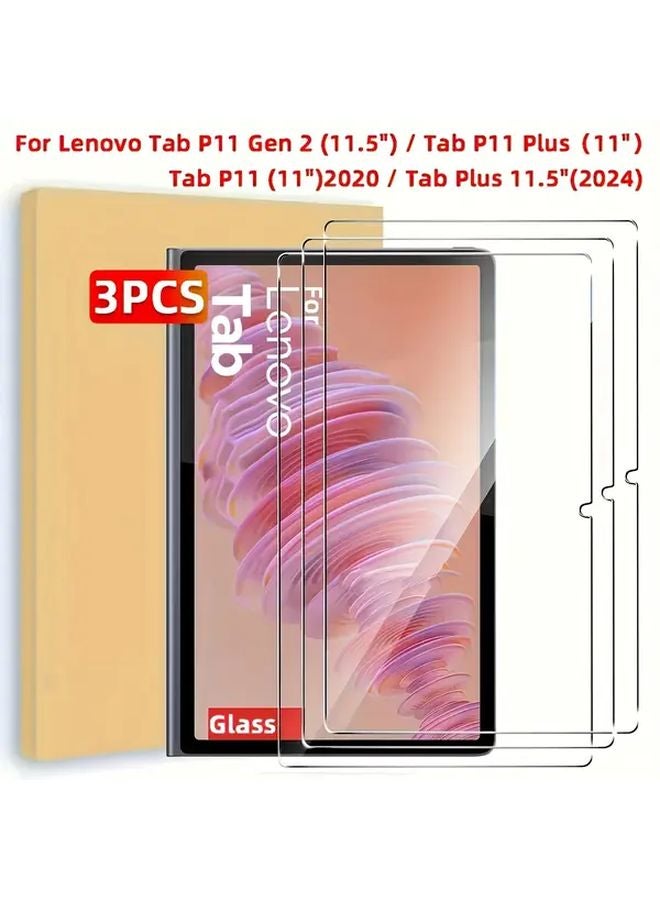 Tempered Glass Screen Protector For Tab P11 Plus P11 Gen 2 3 Pack HD Anti Scratch - Image 1
