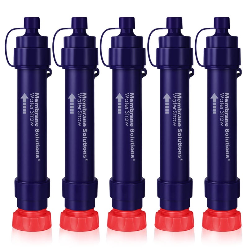 Membrane Solutions Water Filter Straw S2, NSF/ANSI 42&372&401 Certified, 4-Stage 0.1 Î¼m Portable Water Purifier with Replaceable Filter, 5,000L Capacity for Camping, Hiking, Survival and Emergency- 5P - Image 1