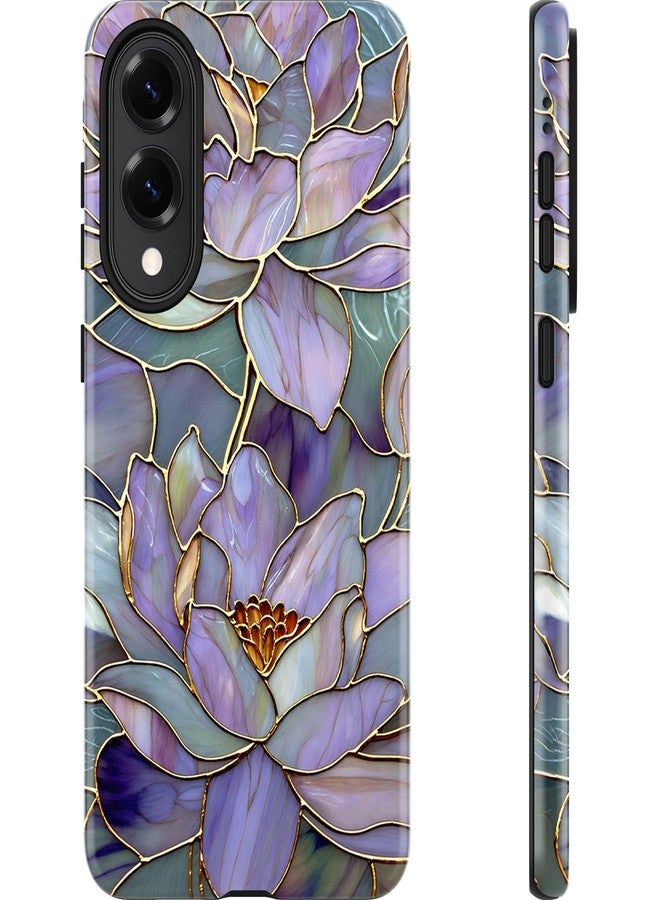 Esdot for Samsung Galaxy S25 Edge Case,Aesthetic Blooming Purple Lotus Girly Shell,Compatible with Magsafe,Trendy Unique Cool Retro Western Protective Slim Silicone Phone Cover for Women Girls - Image 1