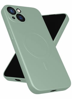 MOBILIUS for iPhone 13 Case, Soft Anti-Scratch Microfiber Lining, Compatible with MagSafe, Shockproof Phone Case for iPhone 13, Gray-green  - Image 1