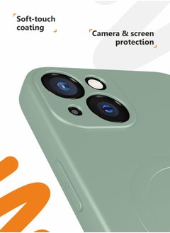 MOBILIUS for iPhone 13 Case, Soft Anti-Scratch Microfiber Lining, Compatible with MagSafe, Shockproof Phone Case for iPhone 13, Gray-green  - Image 4
