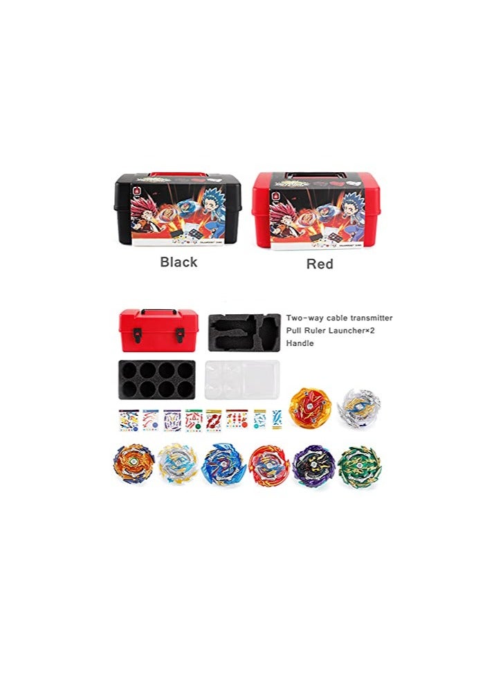 Bey Battling Top Burst Gyro Toy Set Combat Battling Game 8 Spinning Tops 3 Launchers with Portable Storage Box Gift for Kids Children Boys Ages 6+ (8-pack)