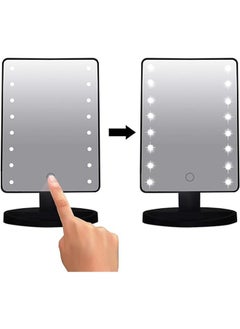 NAFEH Lights Table Makeup Mirror LED Makeup Vanity Mirror Black with Touch Switch Three Brightness  - Image 2