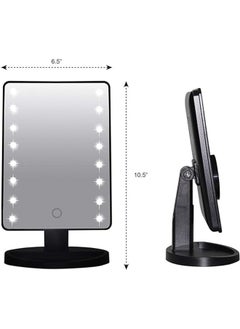 NAFEH Lights Table Makeup Mirror LED Makeup Vanity Mirror Black with Touch Switch Three Brightness  - Image 3