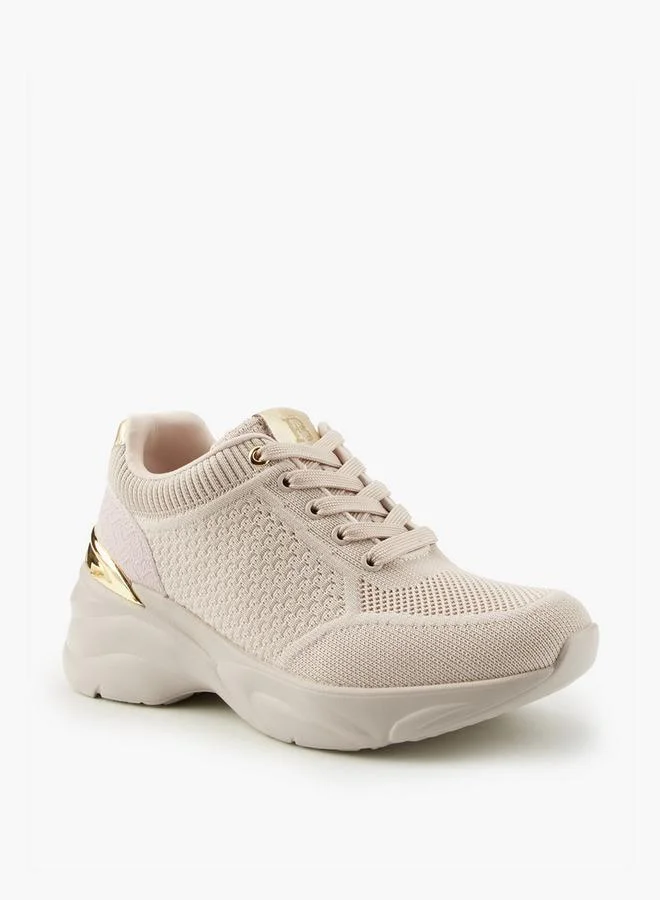 Flora Bella By Shoexpress Textured Lace-Up Sneakers
