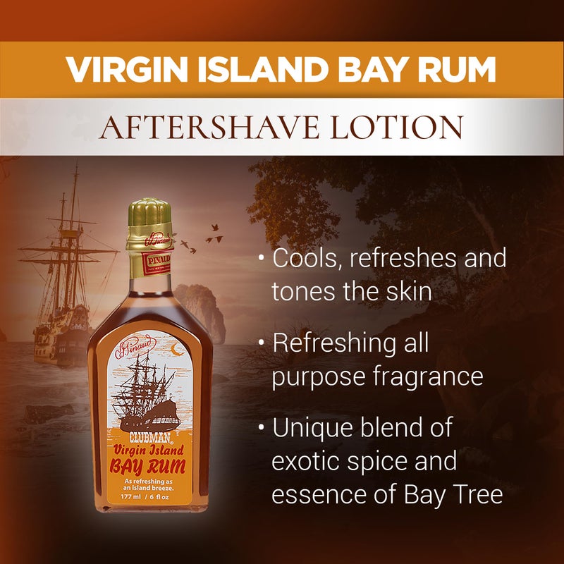 Clubman Pinaud Virgin Island Bay Rum Shave Cologne, After Shave Fragrance, 6 fl oz - Image 3