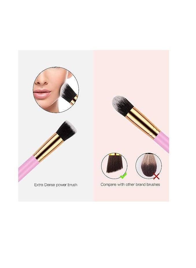 ORiTi Makeup Brushes 10 PCs Makeup Brush Set Premium Synthetic Foundation Brush Blending Face Powder Blush Concealers Eye Shadows Make Up Brushes Kit Makeup Tools Set (Pink Gold) - Image 4
