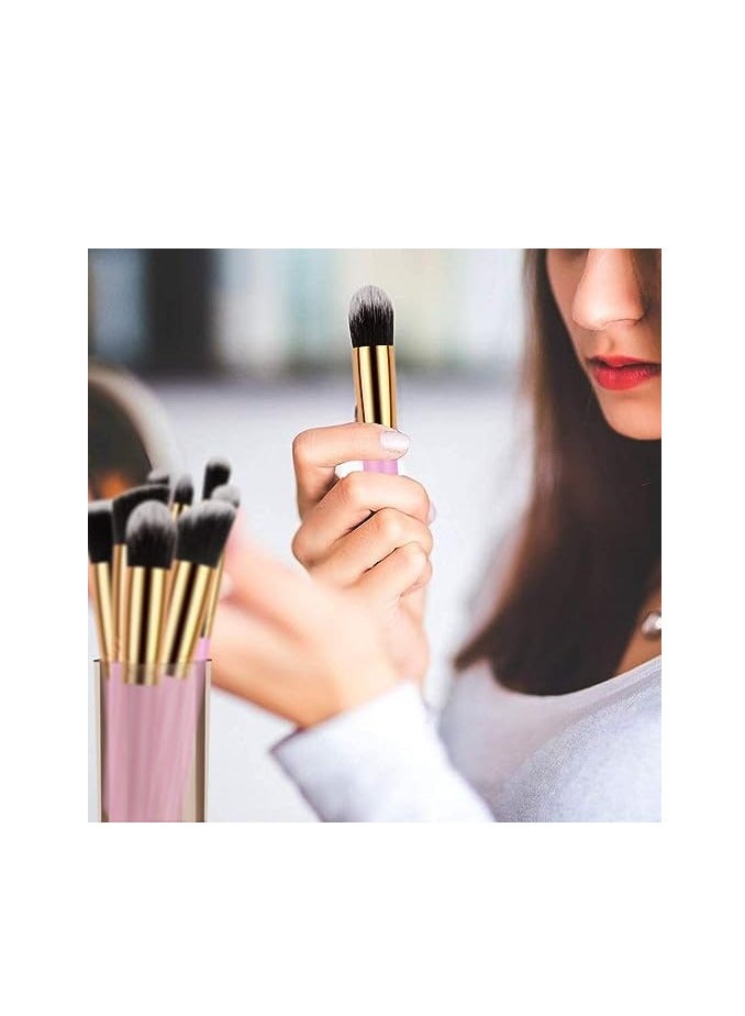 ORiTi Makeup Brushes 10 PCs Makeup Brush Set Premium Synthetic Foundation Brush Blending Face Powder Blush Concealers Eye Shadows Make Up Brushes Kit Makeup Tools Set (Pink Gold) - Image 5