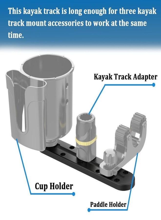 Huntury Kayak Mounting System - Low Profile Track, Rod Holder, Cup Holder, Anchor Cleats - Pack of 2 - Image 3