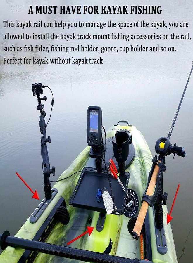 Huntury Kayak Mounting System - Low Profile Track, Rod Holder, Cup Holder, Anchor Cleats - Pack of 2 - Image 4